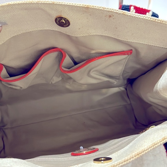 Tory Burch Unique Canvas Tote Back Customized with Free Autism Bracelet & Nails - Picture 10 of 17